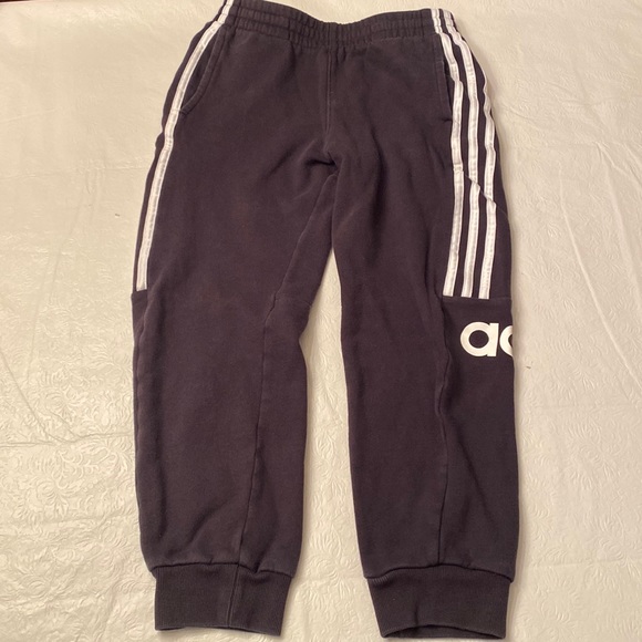 Adidas Boys Black Joggers with Adidas on left leg- Size M (10/12) - Picture 1 of 4